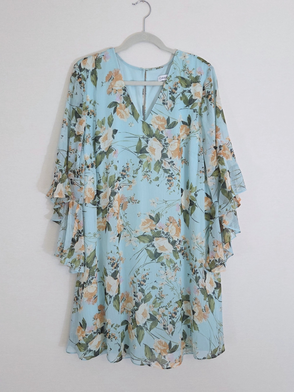 Calvin Klein Light Blue Floral Midi Dress